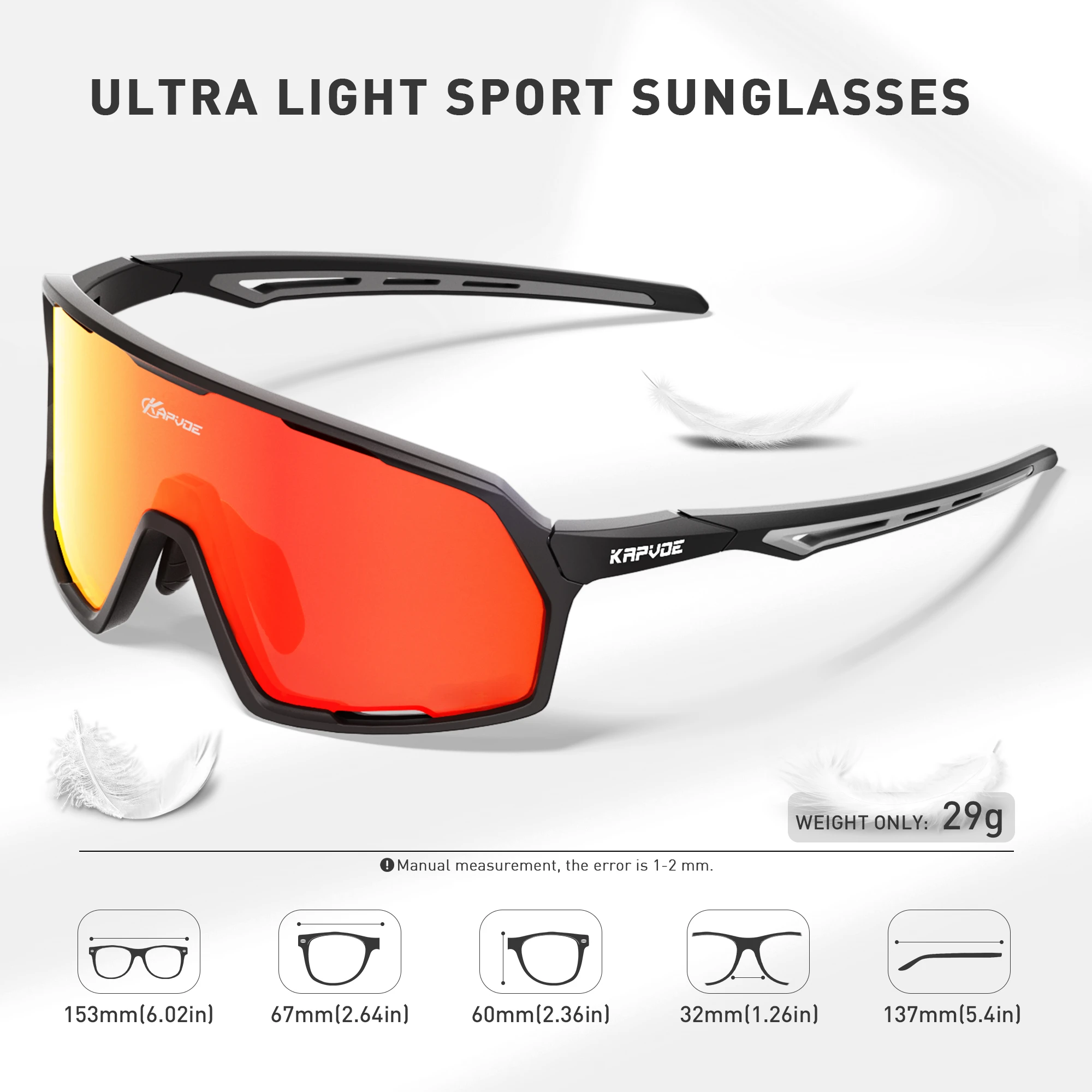 Kapvoe UV400 Cycling Glasses for Men MTB Sunglasses Mountain Bike Bicycle Eyewear Women Sports Goggles 2025 Road Speed Skating