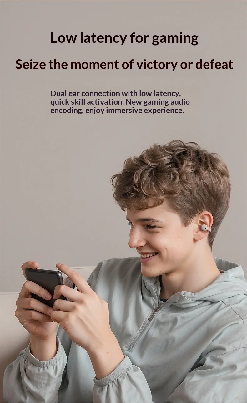 Wireless Noise Canceling Bluetooth Earphones With Mic For Sports_voghion.com