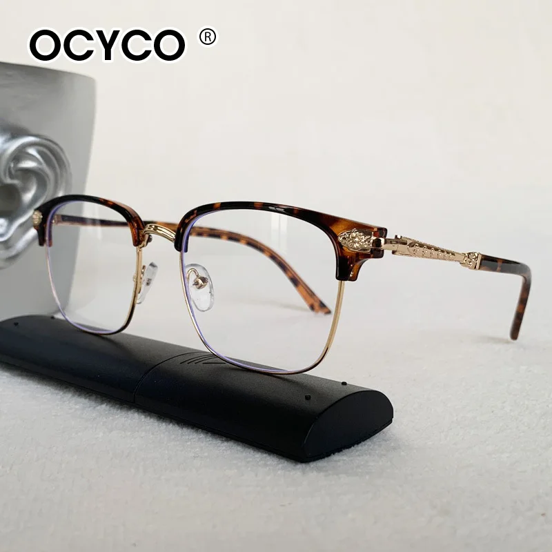 Ultra-Light Fashion Square Semi-Rimless Anti-Blue Light Eyewear