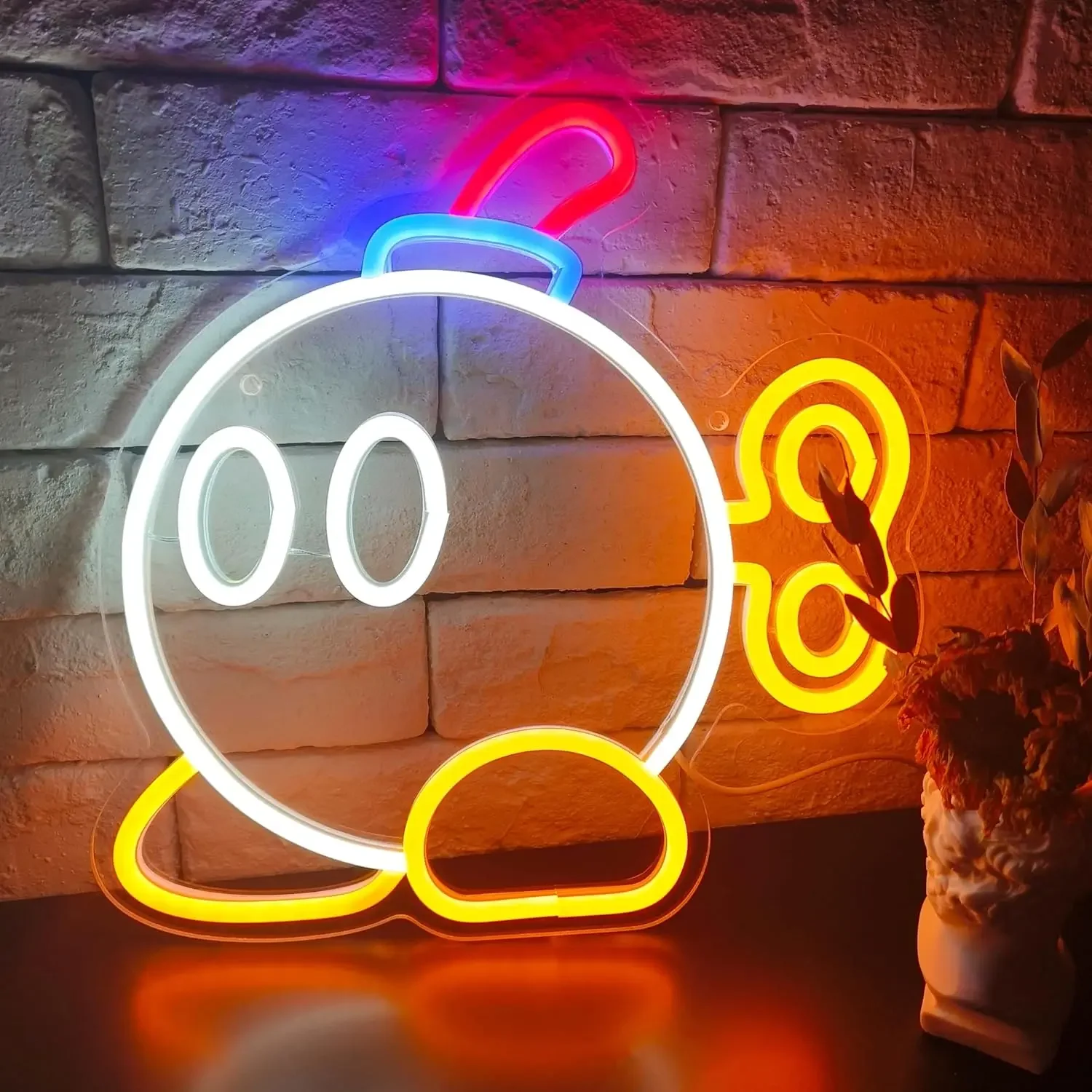 Bob-omb Mario LED Neon Sign for Video Game Room Wall Decor Game Room and Desk Decoration Gamer Gifts led neon sign