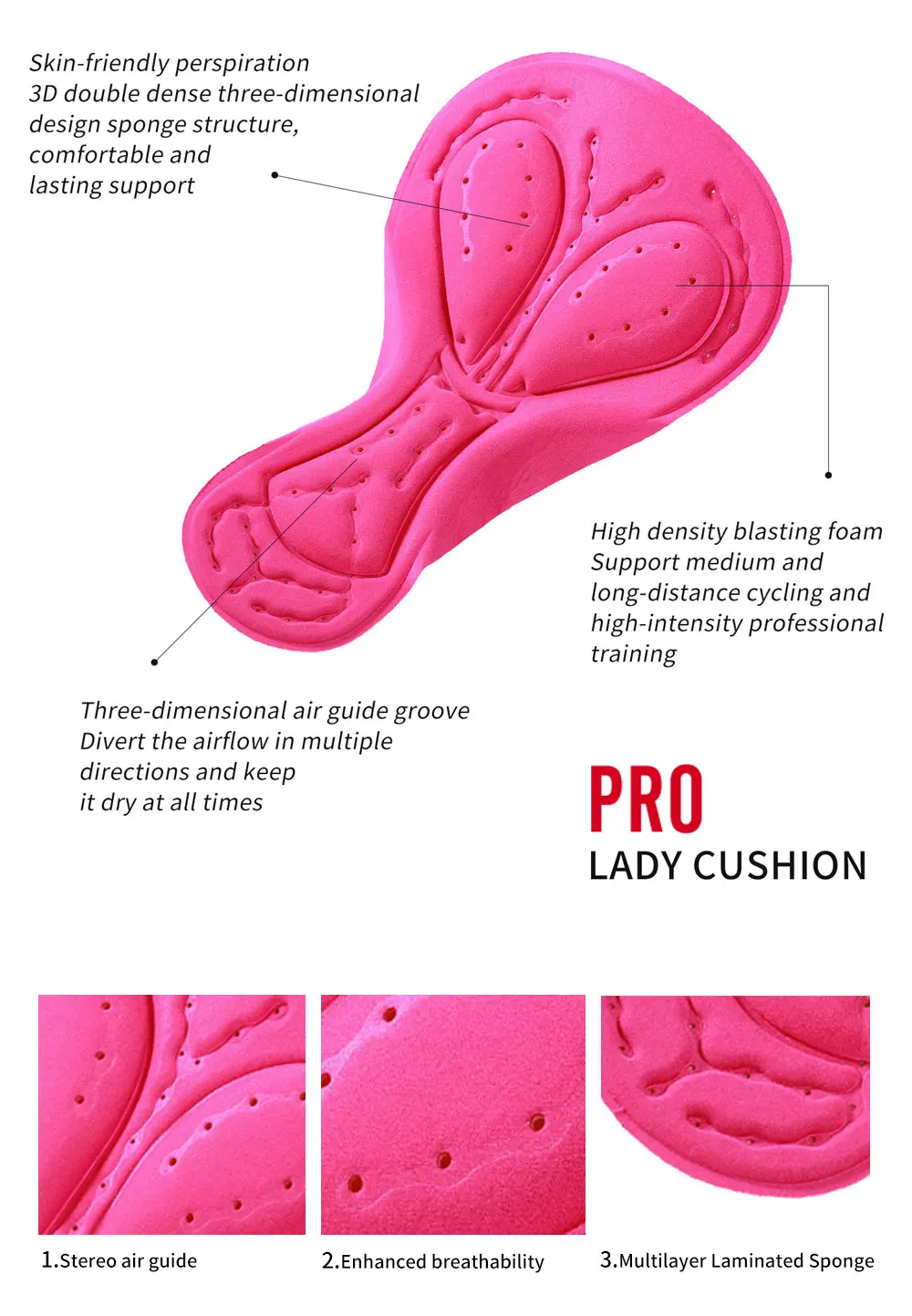 HISERWA Professionelle Radsport-Trägerhose für Damen, Frühling und Herbst, MTB-Rennradhose, atmungsaktive, stoßdämpfende Radhose – Detail 5