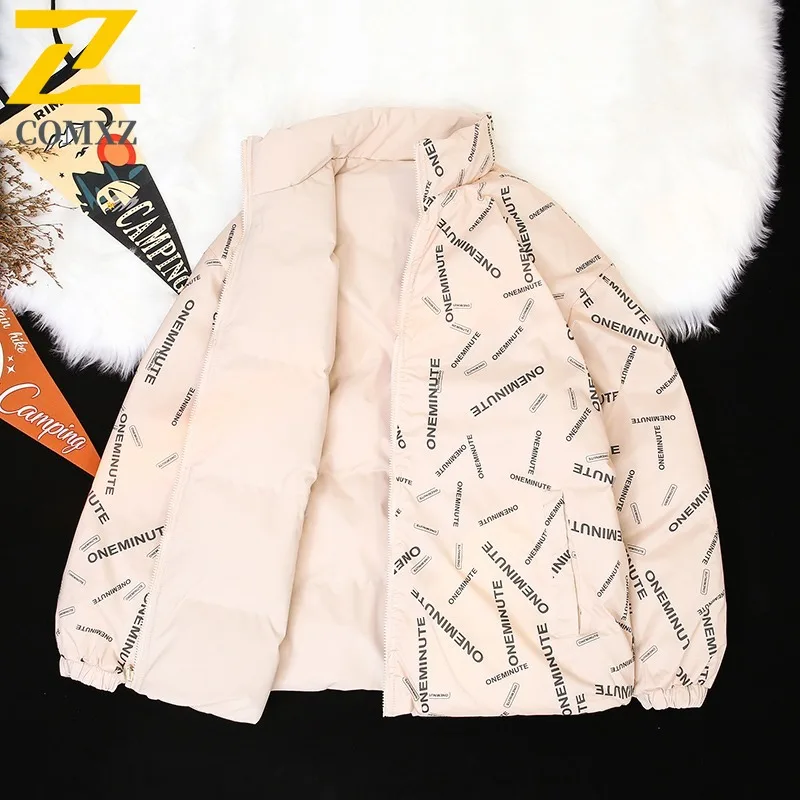 Men's Winter Reversible Padded Jacket Thermal Double-Sided Parka Bread Style Coat Windproof Thickened Fleece Lined Outerwear2025