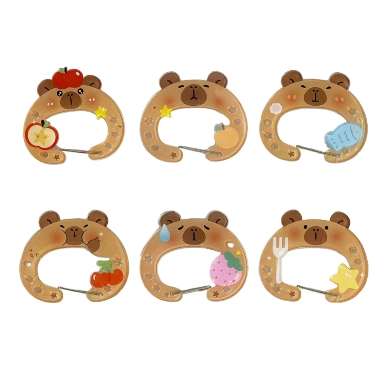 Multifunktionaler Acryl -Schlüsselhalter mit Capybaras -Designs für Schüler Erwachsener tragbarer Haken sicheres Material Y08E – Detail 1