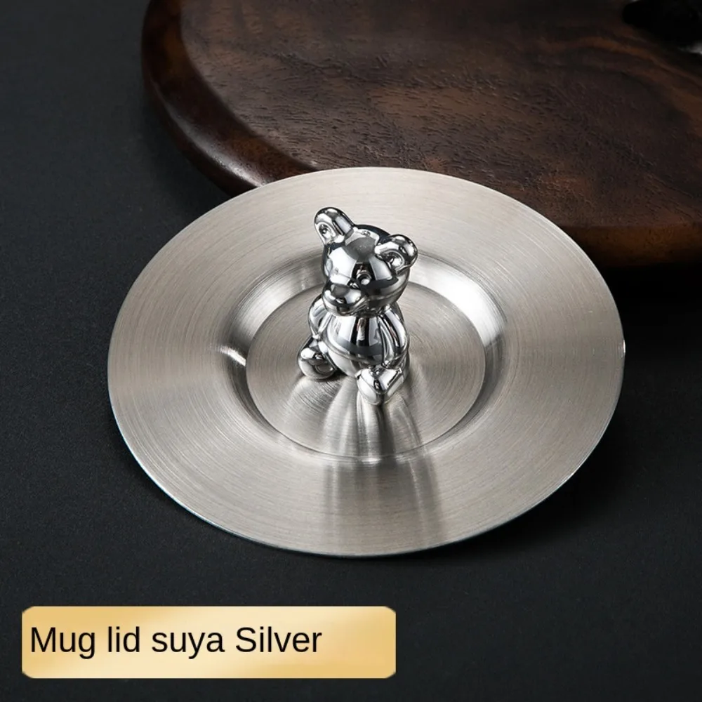 Couvercle De Tasse En Verre Réutilisable, Étanche, En Acier Inoxydable, Anti -Poussière, Épais, à Ventouse