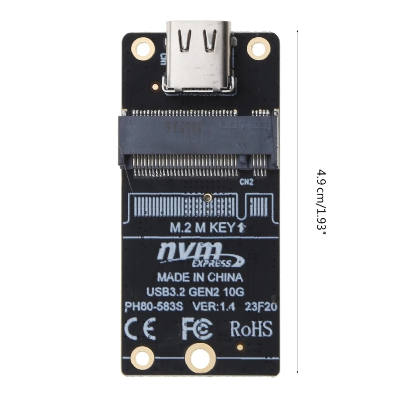 to USB 3.1 Type-C Converter NVME M-Key SSD Adapter Card 1000MB/-s Fast-Writing Reading Support SSD 2230