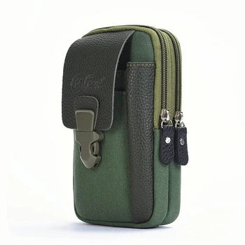 남성용 캐주얼 지퍼 허리 가방, 작은 단색 카드홀더, 4 인치 휴대폰 팩 벨트, 패니 지갑