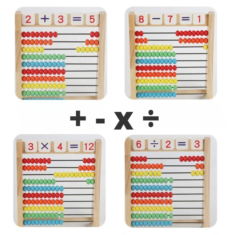 Classic Wooden Educational Counting Toy 100 Beads Preschool Math Learning Toys Montessori Number Arithmetic Abacus Toddler Gift 5