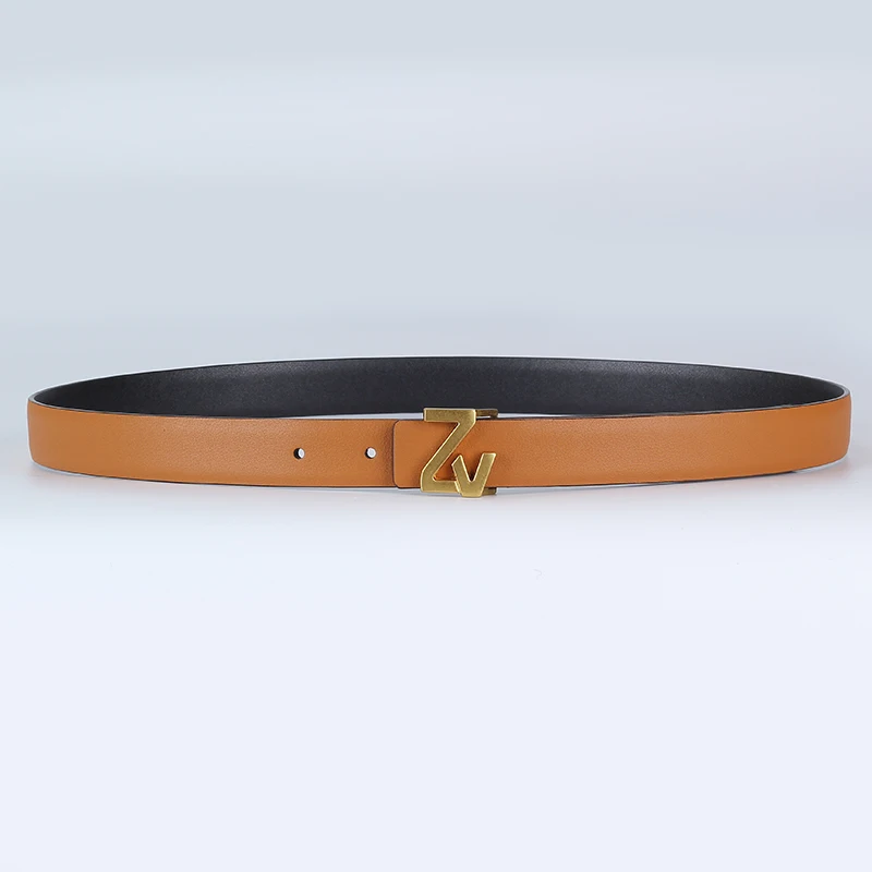 Women Leather Belt 2.5CM Wide Reversible for Women Dress