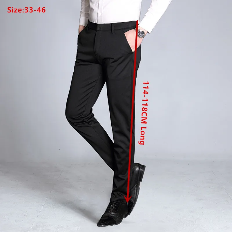 Mens Long Pants Office Tailored Dress Suit Trousers Straight Leg Slim Formal  New | eBay