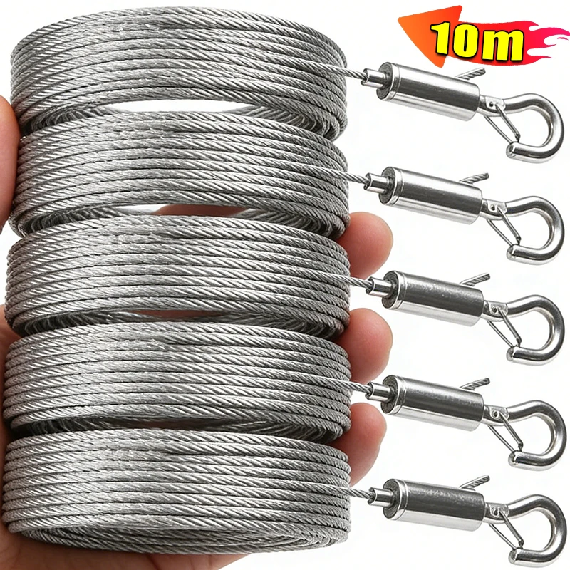 10/2M Adjustable Auto Wire Rope Spring Hook Stainless Steel Ropes for ...
