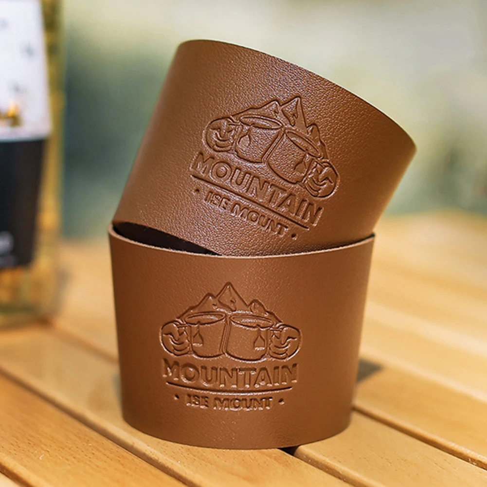 Description Picture 5 of itemPortable PU Leather Cup Sleeve Water Bottle Cover Non-slip Insulator Sleeve Glass Bottle Case Sport Camping Picnic Cup Holder