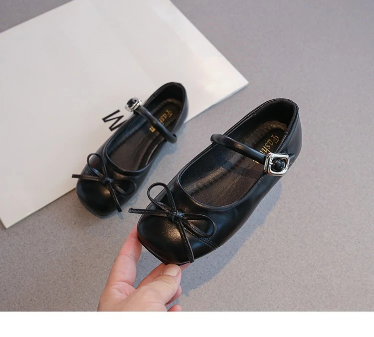 2025 Frühling Herbst Mädchen Prinzessin Lederschuhe Mode Kinder Mary Janes Simple Classic mit Schleife-Knoten Chic Größe 26-37 Nagelneu – Detail 11