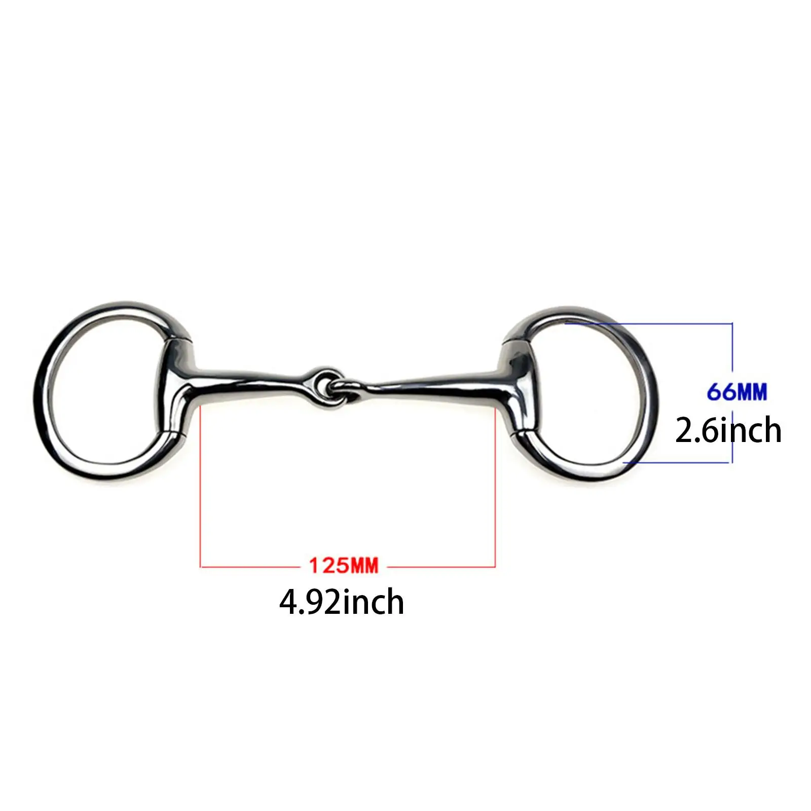 Stainless Steel Horse Snaffle, Bit Tack, Training Bit, Portable,with Rings,Horse Mouth Bit,Horse Chewing Snaffle for Outdoor 6