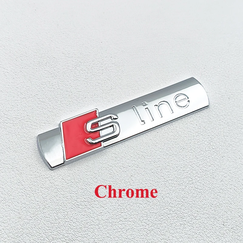 thumbnail image 1 of Emblema S Line con logotipo S Line de metal cromado negro 3D para guardabarros de coche para Audi A3, A4, A5, A6, A7, Q2, Q5, Q7, Q3 TT, accesorios adhesivos S Line, 1 of 5