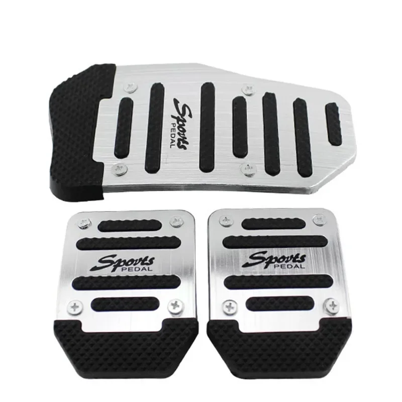 Car Accessories Car Pedals Pedal Cover Racing Pedals 3Pcs Universal Racing Manual Non-Slip Foot Pedal Pad Cover Aluminum Automatic Gear Brake Accelerator Car Interior Accessories