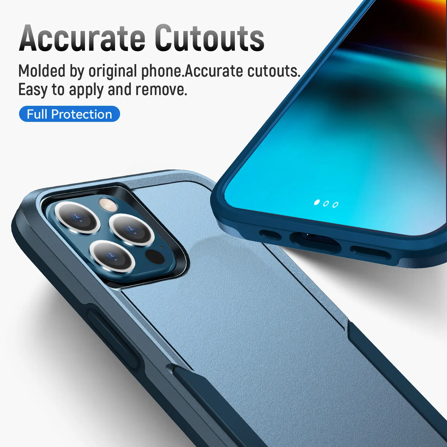Armor Shockproof Phone Case with Heavy Duty TPU Bumper and Hard Plastic Back Cover