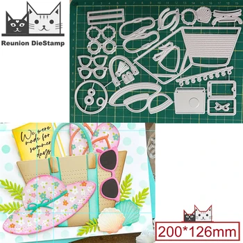 Beach Party occhiali da sole borsa Scrapbooking Dies Metal Cutting Dies Craft goffratura timbro Stencil Paper Card Making Template fai da te