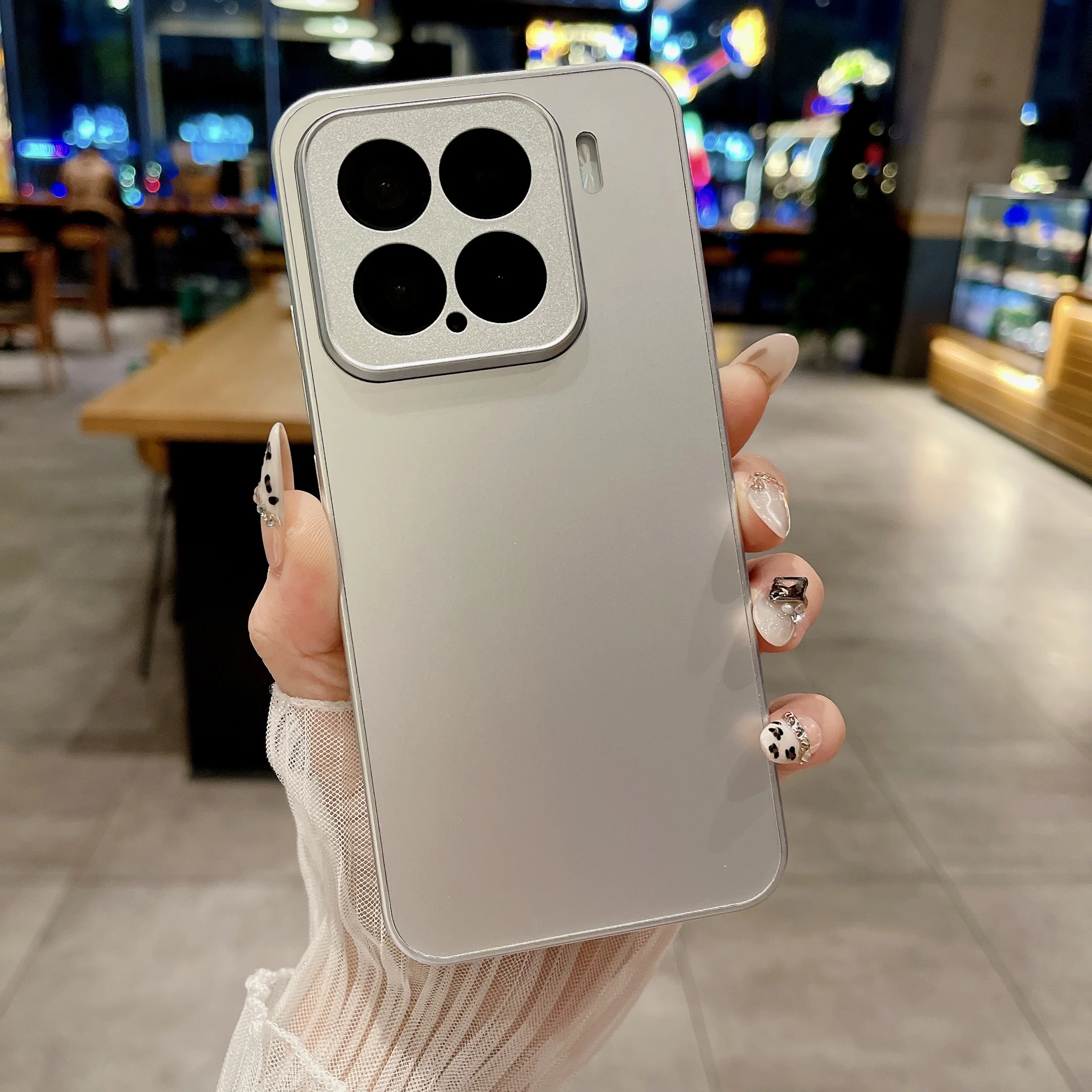 Stylish Tempered Glass Matte Shockproof Phone Case
