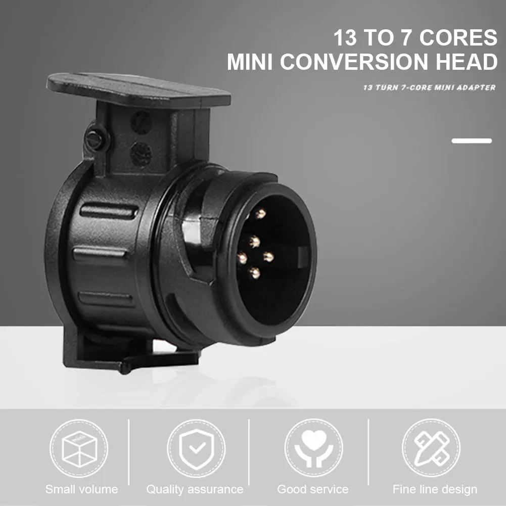 13 To 7 Pin Trailer Plug Adapter Durable Mini Caravan Converter Waterproof Towing Connection Adapter 12V For Touring Car Trailer