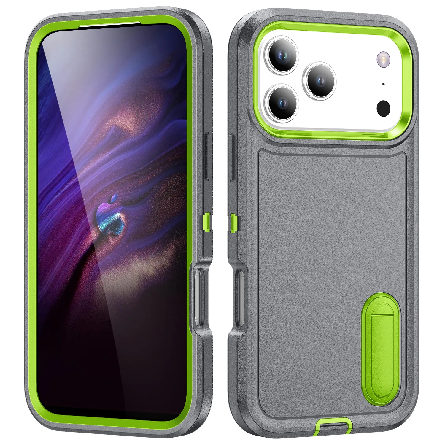Heavy Duty Shockproof Defender Case with 3-Layer Protection and Adjustable Kickstand