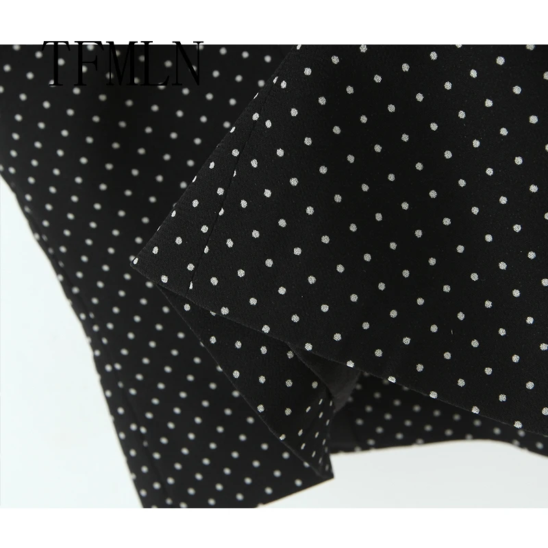 TFMLN Women New Halter Top Summer Female Fashion  Polka Dot Vest Shirt Casual Single Breasted Tops Sexy Backless Top