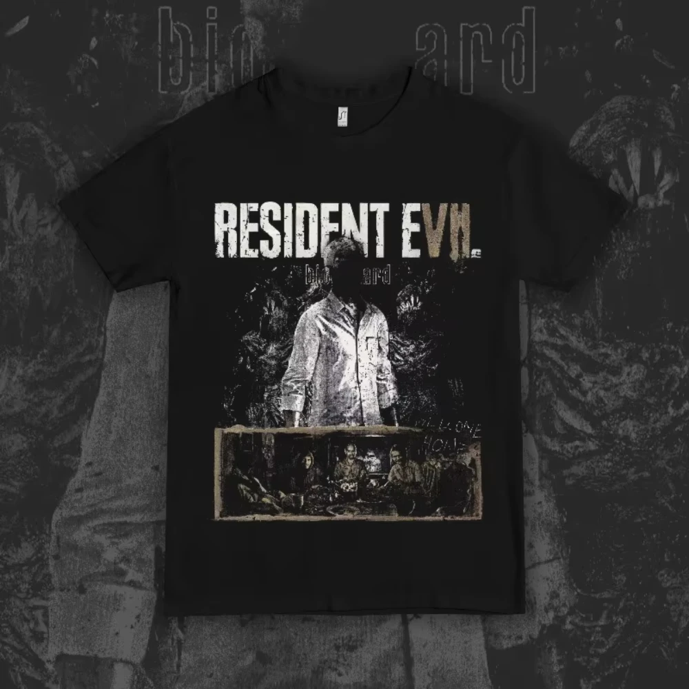 Resident Evil 7: Sommerliches, lässiges Baumwoll-T-Shirt für Herren, Resident Evil Game Merchandise Streetwear-Shirt, Vintage-T-Shirt