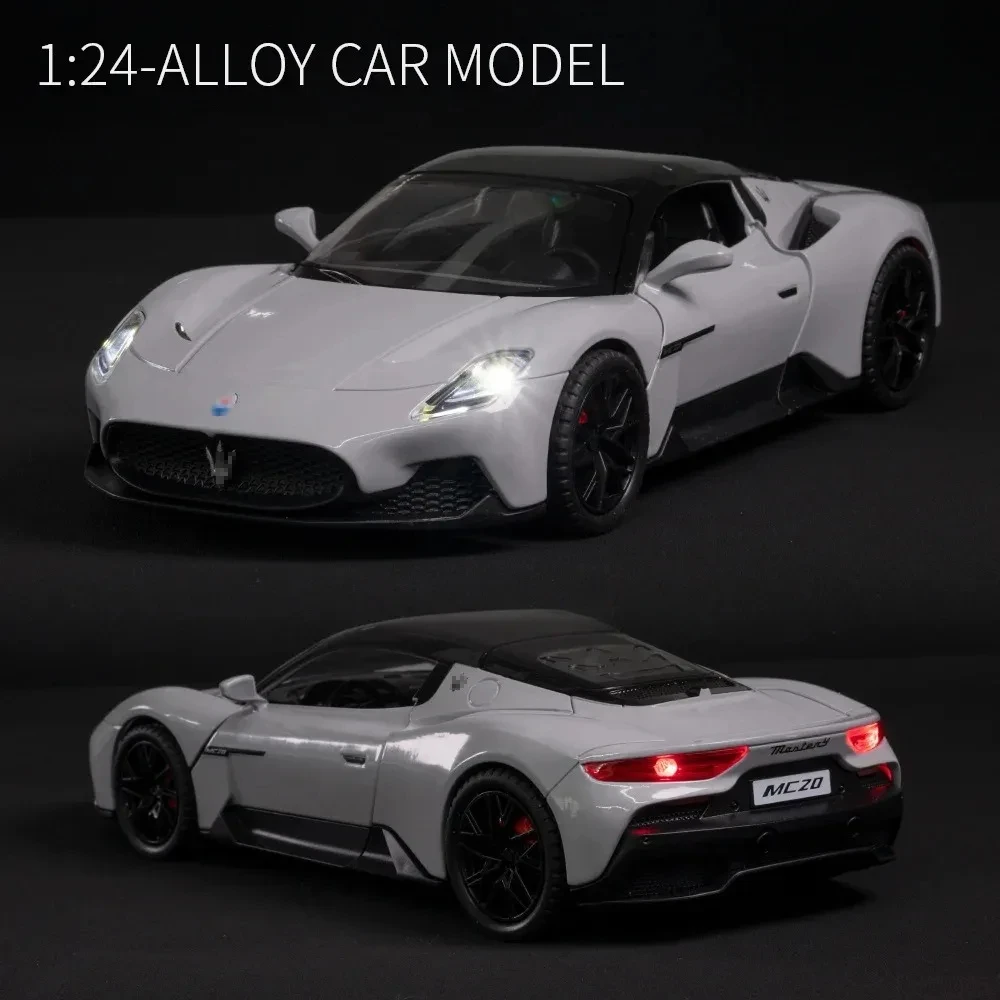 1:24 Maserati MC20 Alloy Sport Car Model Car Diecast Metal High Simulation Collection Vehicle Light Sound Toy Car Children Gifts 3