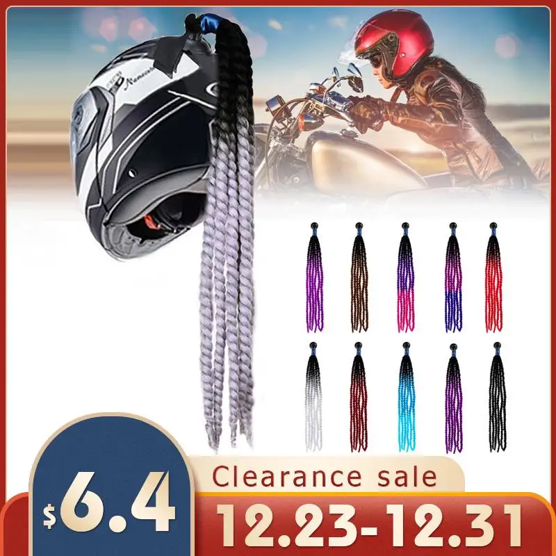 60cm Motorcycle Helmet Dreadlocks Women Helmet Dreadlocks Ponytail Braid Motocross Bicycle