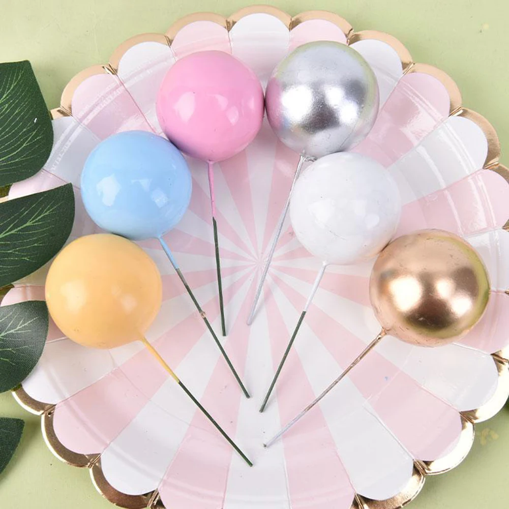 20 stücke Ball Für Kuchen Topper Geburtstag Neue 2/2,5/3/4 cm Weiß/gelb/schwarz/lila/rot Kuchen Topper Cupcake Topper Für Kuchen Dekor – Detail 14
