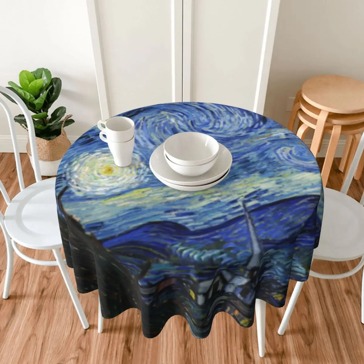 Van Gogh Tablecloth Starry Night Modern Round Table Cloth For Home Picnic Events Party Table Cover Cheap Design Decoration