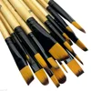6/24pcs Artist Paint Brushes Set Round Flat Angled Filbert Nylon Hair Tips Watercolor Paint Brush for Acrylic Watercolor Gouache 3