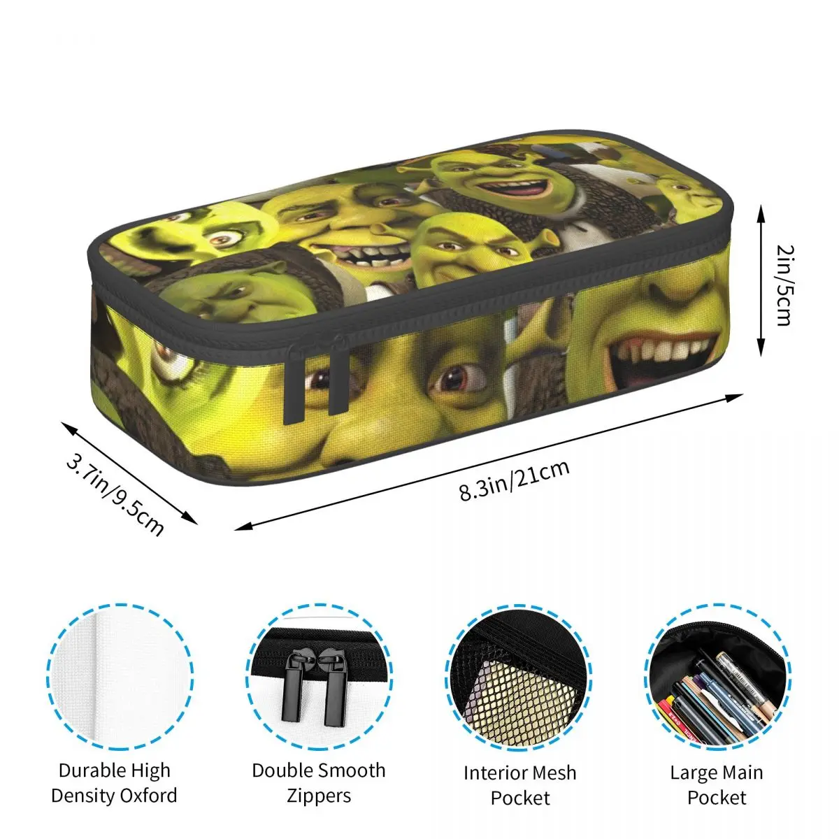 Shrek-Collage Pencil Cases Large Capacity Pen Bags Pen Box Pencil Pouch for Boys Girls Students Stationery School Office
