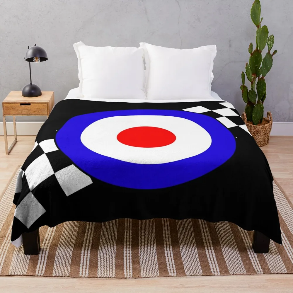 

Mod or Ska Two Tone Checks and Target Throw Blanket Travel Blanket sofa bed