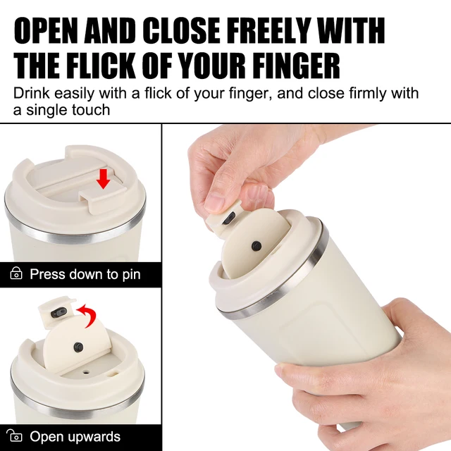 Thermo Cafe Car Thermos Mug for Tea Water Coffee Leak_Proof Travel Thermo Cup Coffee Mug 380/510ML Double Stainless Steel 4