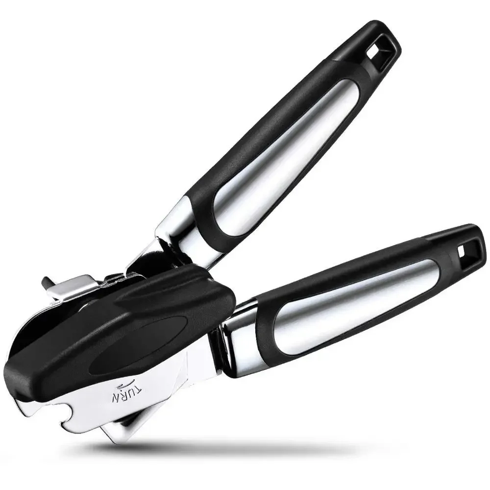 3 in 1 Manual Stainless Steel Can Opener Multifunction Professional Ergonomic Side Cut Safety Bottle Opener Knife Kitchen Tools