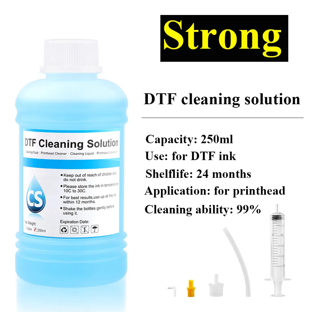 250ml DTF cleaning Liquid for Epson DX4 DX5 DX7 DX9 Epson L1800 L805 L800 1390 I3200 DTF ink cleaning