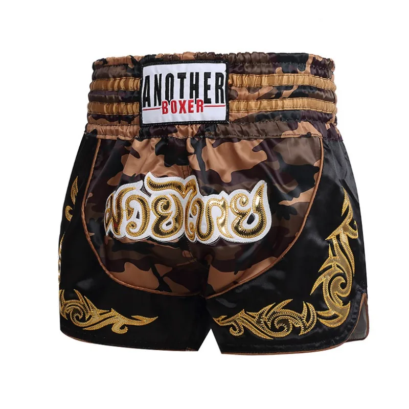 Polyester Boxing Pants for Men, Printing MMA Shorts, Fight Grappling Short, Kick Gel, Muay Thai Pants,