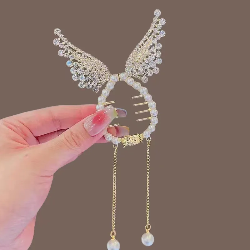 Damen-Haarspange mit Quasten und Strasssteinen, exquisiter Glitzer-Maruko-Stirnband, Haarspange, 2025, Valentinstagsgeschenk für Freundin, Ehefrau – Detail 32