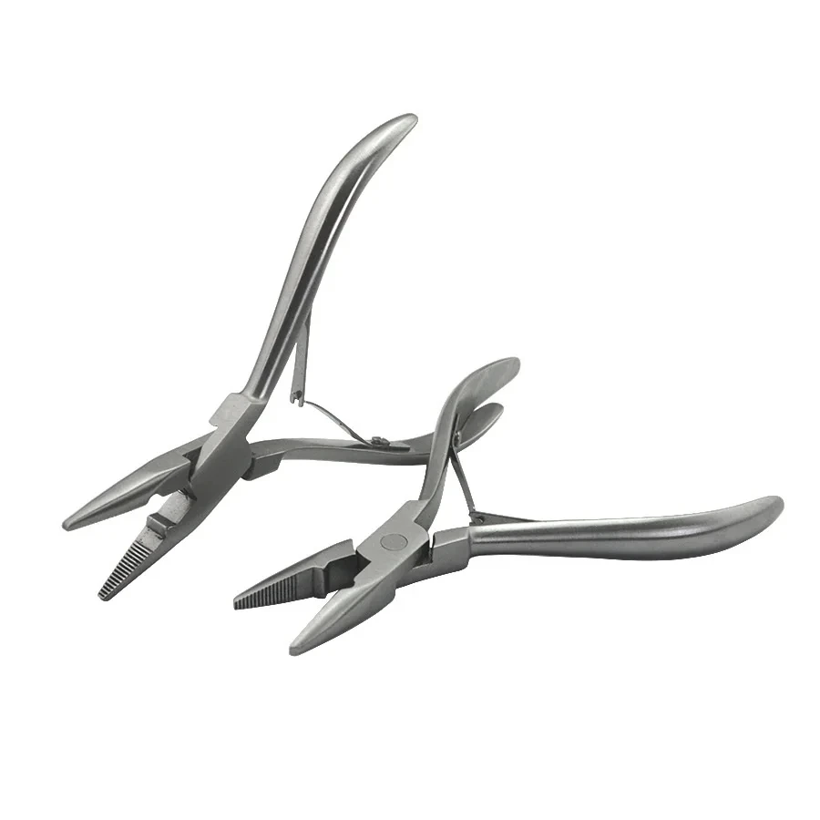 1 PC Silver Stainless Steel Clamp Hair Extension Plier with hole Keratin Hair Extensions Ring Removal Tools