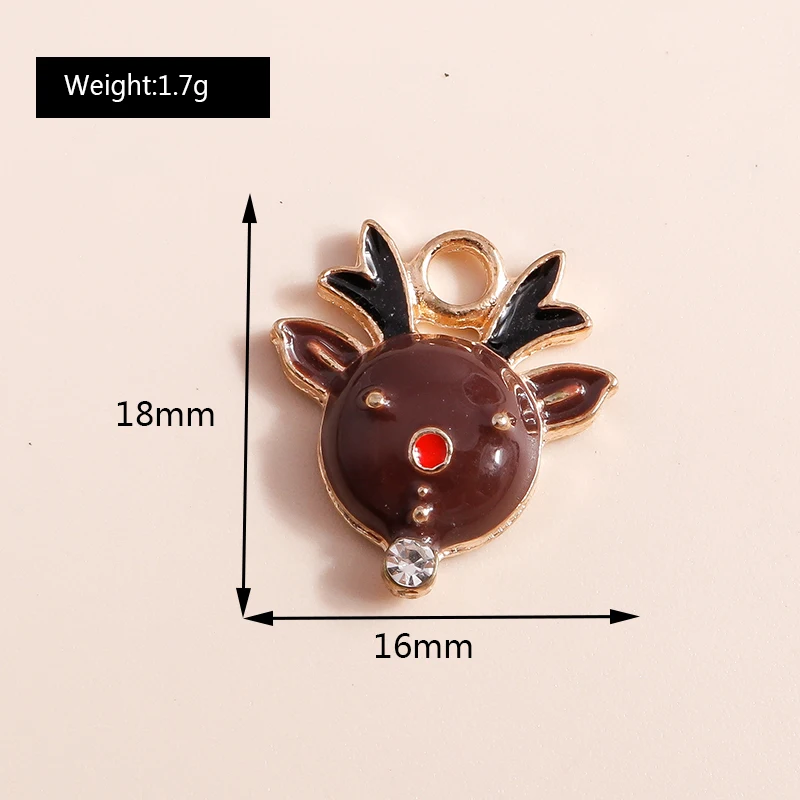 10 stücke Emaille Weihnachts baum Schneemann Anhänger Charms für Schmuck Herstellung Ohrringe Halskette DIY Armband Zubehör liefert – Detail 5