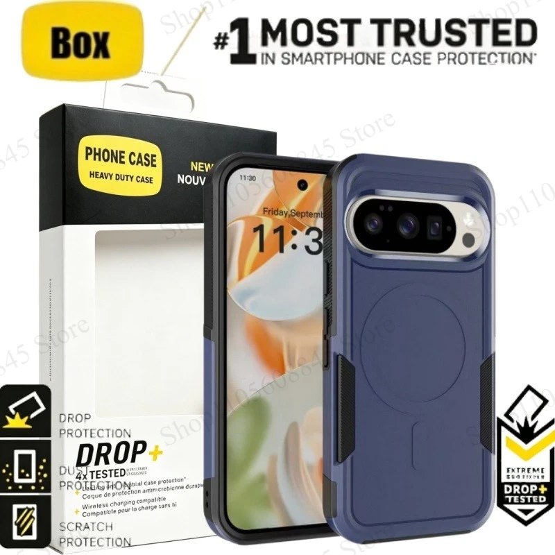 Rugged Shockproof Magnetic Case - Dual-Layer with Wireless Charging Compatibility