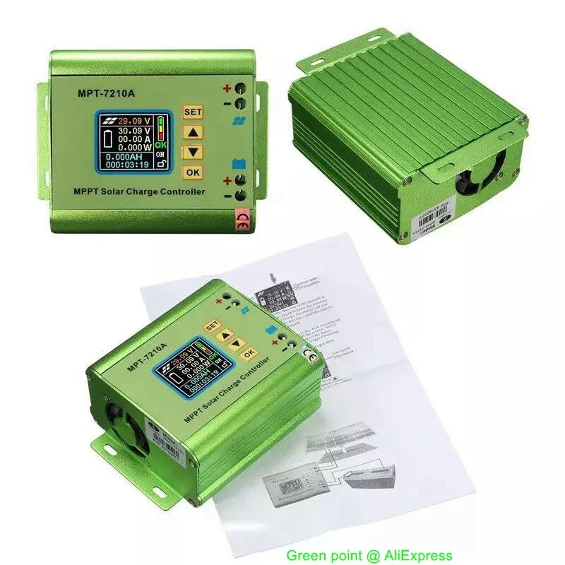 JUNTEK MPT-7210A LCD Display Solar Aluminum Alloy Panel Charge Controller 24/36/48/60/72V Boost Solar Battery Charge Controller 6