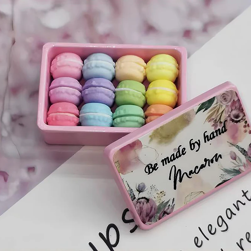 

1Set Candy Color Macaron 1:12/1:6 Dollhouse Miniature Macaron Dessert Cake for Doll House Kitchen Play Accessory