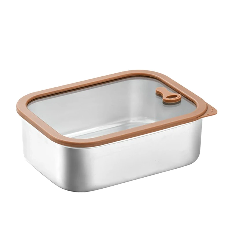 

Stainless Steel Food Containers With Tempered Glass Lids, Leakproof Meal, Airtight