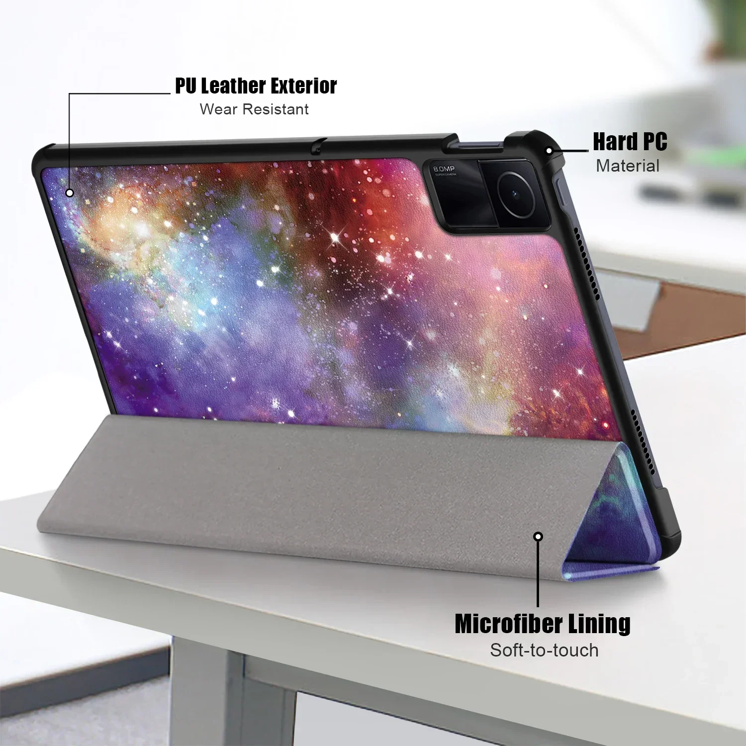 Children's PU Leather Tri-Folding Magnetic Stand Cover - 11-Inch Tablet Case