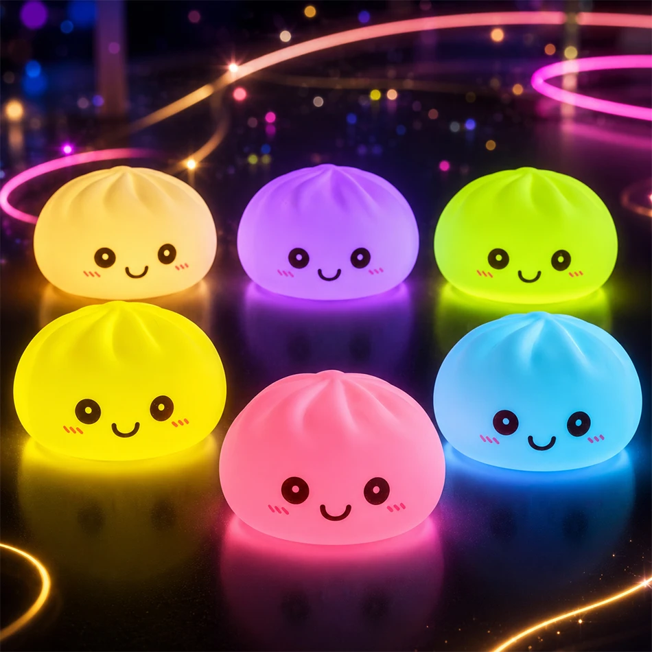 Neue Dumpling-Nachtlichter Leuchtende Dumplings Tischdekoration Niedliche Leuchtende Dumpling-Dampfgarer-Box Kawaii Dumpling-Lichter Geschenke