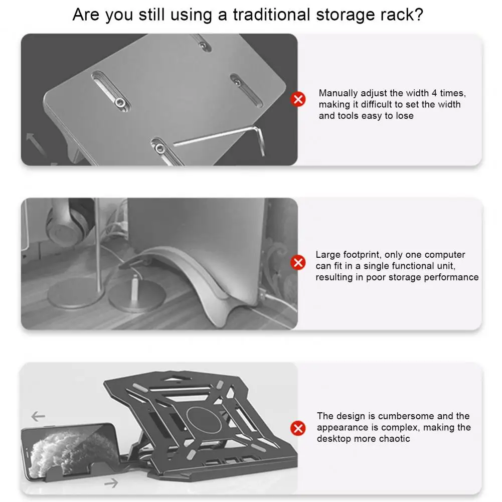 Laptop Bracket for Heat Dissipation Versatile Vertical Laptop Stand Non-slip Bracket for Macbook Tablet Phone Ideal Home