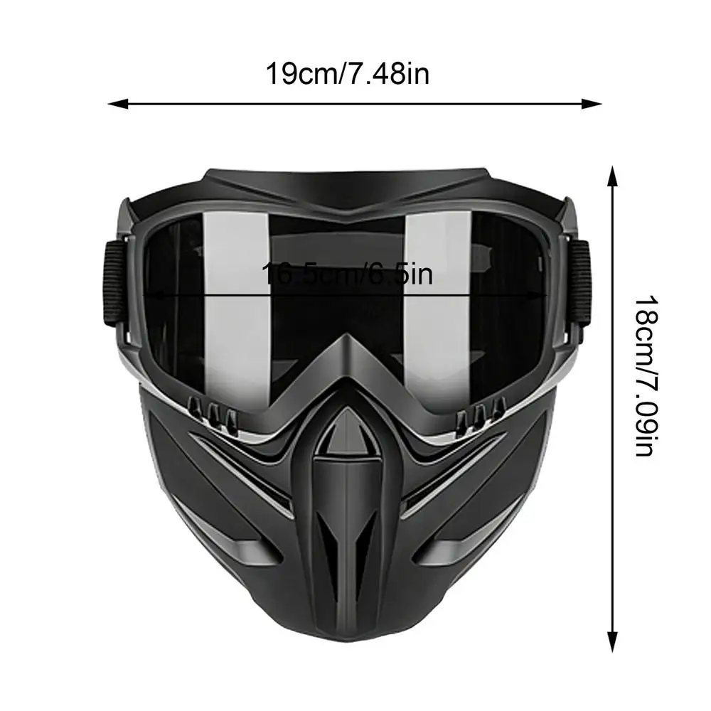 Enhanced Motorcycle Riding Face Shield with Detachable Goggles - Anti-Fog & Windproof Protection
