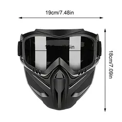 Enhanced Motorcycle Riding Face Shield with Detachable Goggles - Anti - Fog & Windproof Protection (Gray)