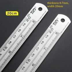 Set of 2 Durable Stainless Steel Rulers (15cm - 40cm) with British Scale - Ideal for School, Office, and Home (20cm 2pcs)